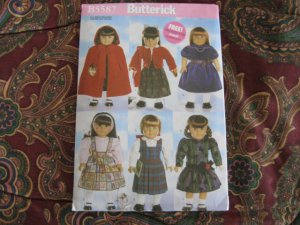 BUTTERICK 5587 American Girl 18" Doll clothes pattern NEW CAPE, KNITTED SWEATER, DRESS, JUMPER