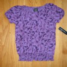 FADED GLORY SIZE S (6 - 6X) PURPLE  HEART PRINT PEASANT TOP NEW WITH TAG VALENTINE'S DAY