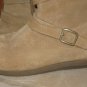 XHILARATION GIRL'S SIZE 2 1/2 TAN SUEDE BOOTS WITH DECORATIVE STRAPS AND BUCKLES