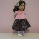 AMERICAN GIRL 18" DOLL CLOTHES PINK TULIP PRINT SKIRT REBECCA, MOLLY LIFE OF FAITH