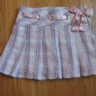 MARY KATE & ASHLEY GIRL'S SIZE 7 PINK & IVORY STRIPED PLEATED SHORT SKIRT