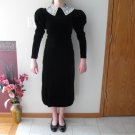 LAURA ASHLEY ADULT SIZE 8-10 BLACK MUSIC RECITAL PERFORMANCE OR PARTY DRESS LONG SLEEVE EVENING WEAR