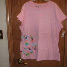 lei JUNIORS SIZE 7-9 T - SHIRT PINK SHORT SLEEVE TEE WITH GRAPHIC PEACE SIGN NWOT