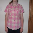 AUTHENTIC RUGGED COMPANY ADULT SIZE L SHIRT PINK & IVORY BUFFALO PLAID COUNTRY SS NWT