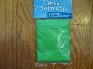SAND AND SUN LATEX SWIM CAP YOUTH AGES 5+ LIME GREEN NEW IN PACKAGE UNISEX