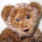 MINKY BROWN FAUX FUR BEAR WITH LEATHER STRAP BOW BY FIRST & MAIN