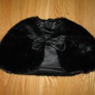 GIRL'S SIZE XS (2 - 4) BLACK FAUX FUR CAPE, CHIRISTMAS, HOLIDAY, PARTY, CLASSIC, VINTAGE