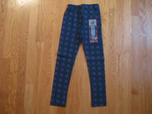 BASIC IMAGE GIRL'S SIZE 6 6X CLASSIC LEGGING GREEN NAVY BLUE & RED PLAID NEW WITH TAG