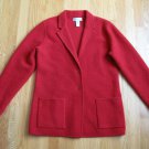 EVAN PICONE RED JACKET BLAZER WOMEN'S SIZE M 100% WOOL LONG SLEEVE CLASSIC OFFICE MAKE MITTENS
