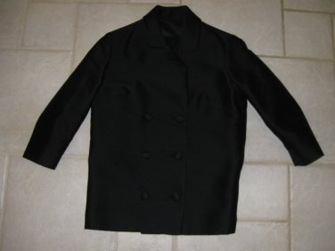 NO LABEL  WOMEN'S SIZE 38 BLACK JACKET OFFICE CAREER BLAZER DOUBLE BREASTED