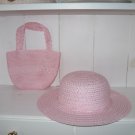 MAX GREY GIRL'S SIZE 2-3 PINK HAT AND PURSE CLASSIC VINTAGE WEDDING OR EASTER NEW & EEUC