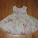 NO NAME GIRL'S SIZE 12 mo. FLORAL PRINT DRESS YELLOW / PINK EASTER, WEDDING, CHURCH SUMMER