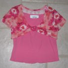 AMY BYER GIRLS SZ 4 T PINK CAMISOLE W/ ATTACHED SHRUG NWT