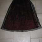 JONATHAN MARTIN GIRL'S SZ 10-14 LONG PLEATED SKIRT BURGUNDY, BLACK LACE HOLIDAY CHRISTMAS STEAMPUNK