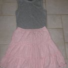 EXPRESS WOMEN'S XS SILVER GLITTER TOP & STAR RIDE GIRL'S 14-16 PINK & SILVER TIERED SKIRT HOLIDAY