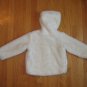 OLD NAVY GIRL'S SIZE 5 IVORY FAUX FUR WINTER COAT OUTERWEAR W/ HOOD DRESSY JACKET