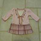 YOUNGLAND GIRL'S SIZE 3-6 mo. DRESS PINK PLAID SKIRT, PINK JACKET, WHITE TOP EASTER, CHURCH NEW
