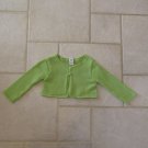 CARTERS GIRL'S SIZE 18 Months SHRUG GREEN COTTON LONG SLEEVE CARDIGAN SWEATER