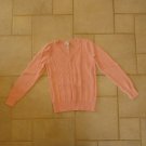 ST. JOHN'S BAY WOMEN'S SIZE S PINK SWEATER V NECK CABLE KNIT PULLOVER TOP 88% COTTON SPRING