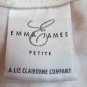 EMMA JAMES PETITE WOMEN'S SIZE S TOP WHITE STRETCH LACE SHORT SLEEVE T SHIRT V NECK