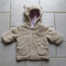 STARTING OUT GIRL'S SIZE 9 mo. WINTER COAT TAN OUTERWEAR SOFT FLEECE BEAR COSTUME