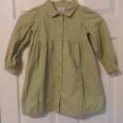 OLD NAVY GIRL'S SIZE 4 T DRESS PALE GREEN CORDUROY SHIRTWAIST COUNTRY LONG SLEEVES