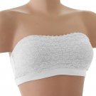MAIDENFORM WOMEN'S SIZE 38 BRA "DREAM LACE BANDEAU" STRAPLESS WIRE FREE WHITE LACE 40902 NWT
