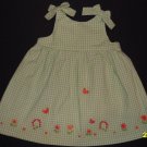 GYMBOREE GIRL'S SIZE 12/18 mo. DRESS PALE GREEN GINGHAM  SPRING EASTER CHURCH