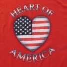 GILDAN GIRL'S SIZE L T-SHIRT RED TOP US FLAG JULY 4TH INDEPENDENCE DAY PATRIOTIC