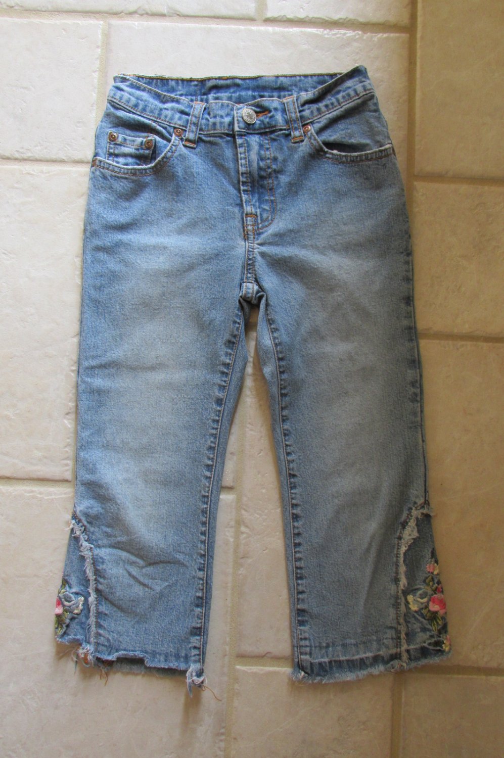 AEROPOSTALE WOMEN'S JUNIOR'S SIZE 1/2 CAPRIS DENIM CROPPED BLUE