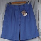 CUTTER & BUCK WOMEN'S SIZE 8 SHORTS BLUE PLEATED FRONT HIGH RISE GOLF DRESSY OFFICE