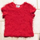 AMY BYER GIRL'S SIZE XL 16 TOP RED SHORT SLEEVE SWEATER W/ ALLOVER FRINGE CHRISTMAS HOLIDAY PARTY
