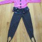 HART STREET GIRL'S SIZE 12 TOP & STIRRUP PANTS VINTAGE '80's DOTS COSTUME 2 PIECE SET