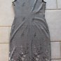 ALL THAT JAZZ WOMEN'S SIZE ? DRESS GRAY GREY SLEEVELESS STRETCH BORDER PRINT