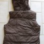 OLD NAVY JUNIOR'S SIZE M VEST BROWN JACKET W/ HOOD PUFFER OUTERWEAR COAT WOOL & ANGORA LINING