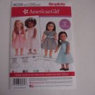 SIMPLICITY 8039 AMERICAN GIRL 18" DOLL CLOTHES PATTERN DRESS MODERN FORMAL FANCY 1ST COMMUNION NEW