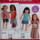 SIMPLICITY 8040 AMERICAN GIRL 18" DOLL CLOTHES PATTERN MODERN BOHO SKIRTS, TOPS, SHORTS, SCARF NEW