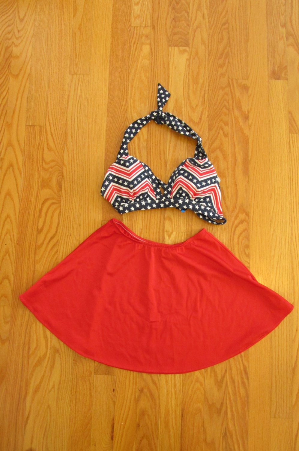 LAND'S END WOMEN'S SIZE S SWIM SKIRT RED GYMNASTICS DANCE ICE SKATING