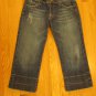 SEE THRU SOUL WOMENS JUNIOR'S 27 - 28 JEANS DARK BLUE DENIM CAPRIS CROPPED DISTRESSED STS