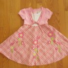 YOUNGLAND GIRL'S SIZE 4 DRESS PINK PLAID W/ FLORAL APPLIQUE EASTER BOUTIQUE CHURCH
