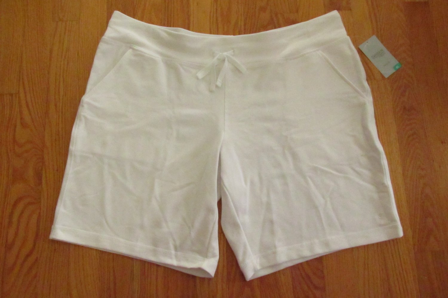 DANSKIN NOW WOMEN'S SIZE XL (16 / 18) SHORTS WHITE KNIT LOOSE FIT ...