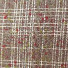 FABRIC:  WOOL BLEND WOOL, ACRYLIC, POLYESTER GRAY, WHITE PLAID CRANBERRY 60 INCHES WIDE NEW