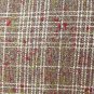 FABRIC:  WOOL BLEND WOOL, ACRYLIC, POLYESTER GRAY, WHITE PLAID CRANBERRY 60 INCHES WIDE NEW