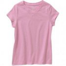 FADED GLORY GIRL'S SIZE L (10 - 12) T-SHIRT PINK V NECK TEE CAP SLEEVE NWT