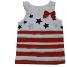 AMERICANA GIRL'S SIZE 3 T TANK TOP RED, WHITE, & BLUE STARS & STRIPES NWT