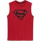 SUPERMAN BOY'S SIZE M 8 MUSCLE SHIRT  RED W/ BLACK LOGO SLEEVELESS TANK TOP NWT