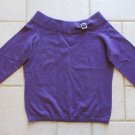 MARGARET O'LEARY WOMEN'S SIZE L SWEATER PURPLE CASHMERE RETR0 1950'S OFF SHOULDER USA MADE