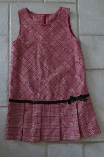 GIRL CONNECTION SIZE 6 DRESS RED & BLACK PLAID DROP WAIST JUMPER PLEATED CHRISTMAS HOLIDAY