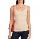 FADED GLORY WOMEN'S SIZE S (4 - 6) TANK TOP TAN BEIGE LACE INSET RIBBED SHIRT CASUAL NWT