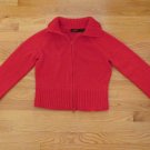 EXPRESS WOMEN'S SIZE M SWEATER RED ZIP FRONT CARDIGAN W/ COLLAR CHRISTMAS HOLIDAY